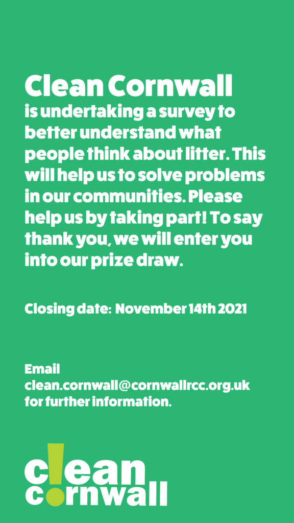 Clean Cornwall - Let's Talk Rubbish survey poster