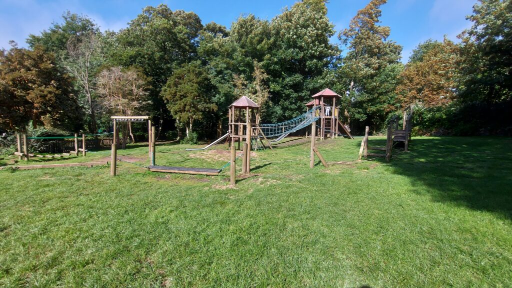 Wide view of the old junior play equipment at Penlee Play Park