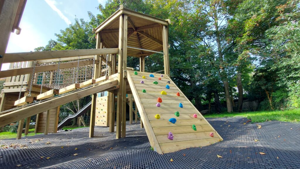 One of three climbing ramps/walls at Penlee Play Park