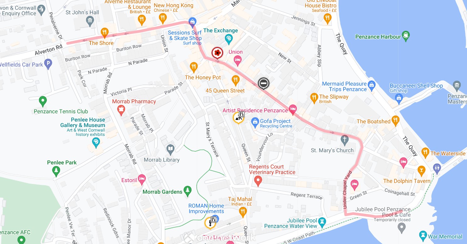 Penzance Remembrance Sunday Parade Route Map 2022
