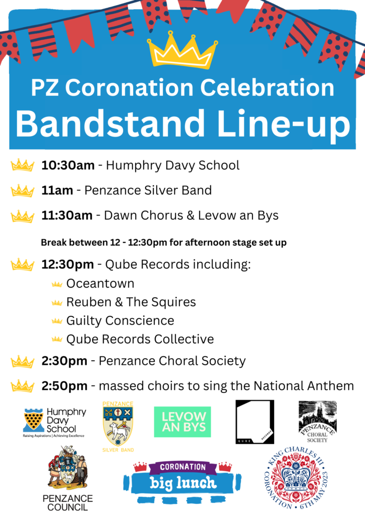Penzance Coronation Celebration Bandstand Line-up
