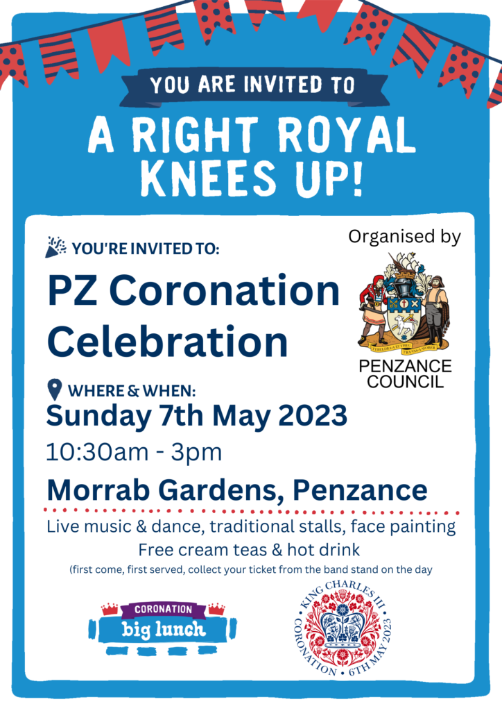 Penzance Coronation Celebration event poster