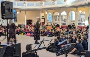 School children learn about the oboe (Photo - Penzance Council)