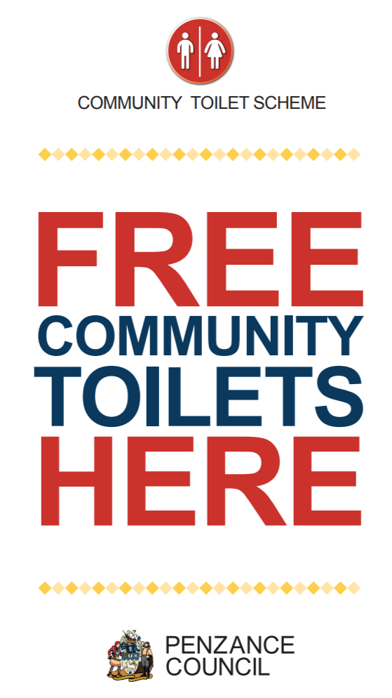 Penzance Community Toilet Scheme business sign
