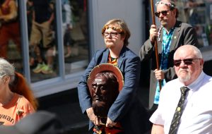 Severed head of patron saint paraded to mark the start of town’s midsummer festival!