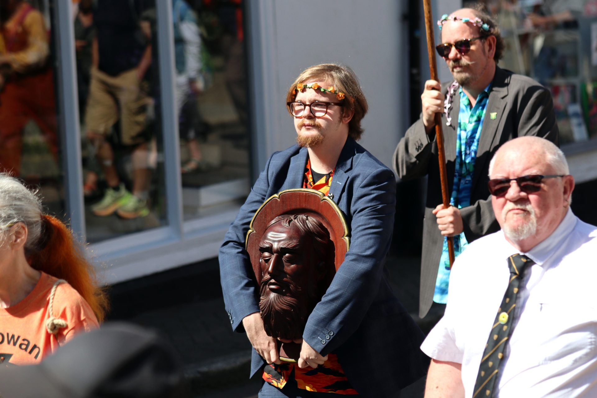Severed head of patron saint paraded to mark the start of town’s midsummer festival!