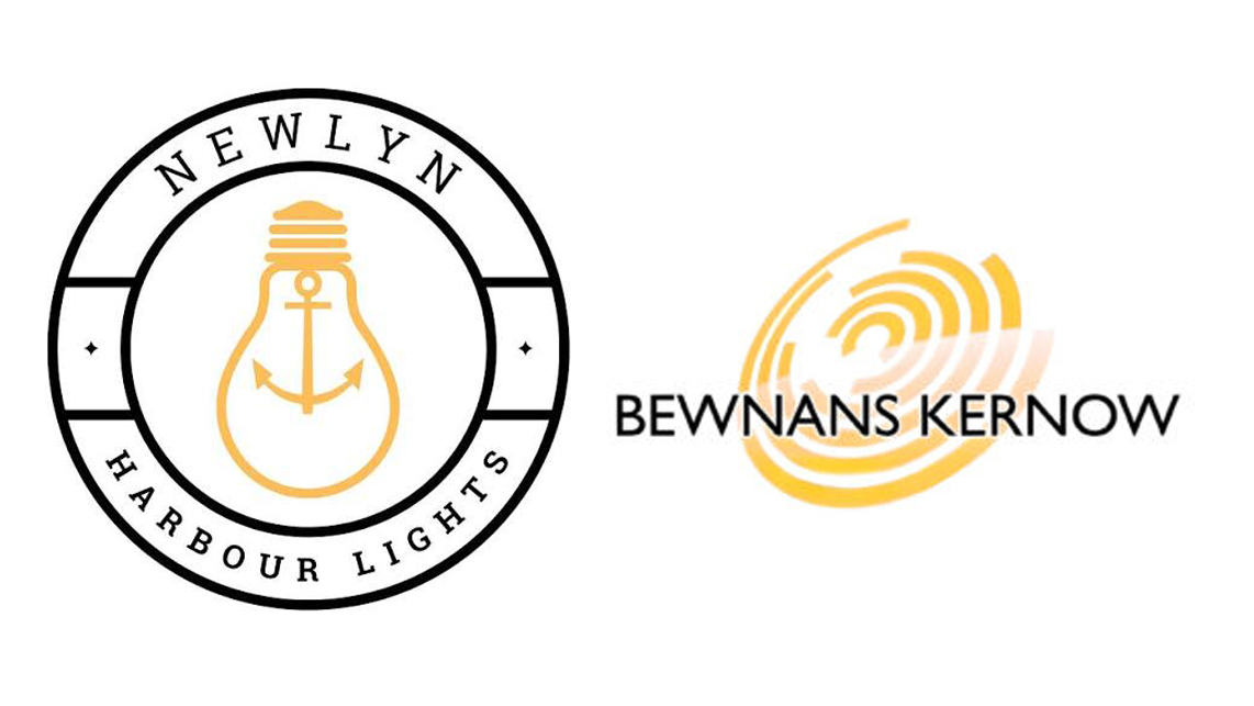 Newlyn Harbour Lights and Bewnans Kernow logos